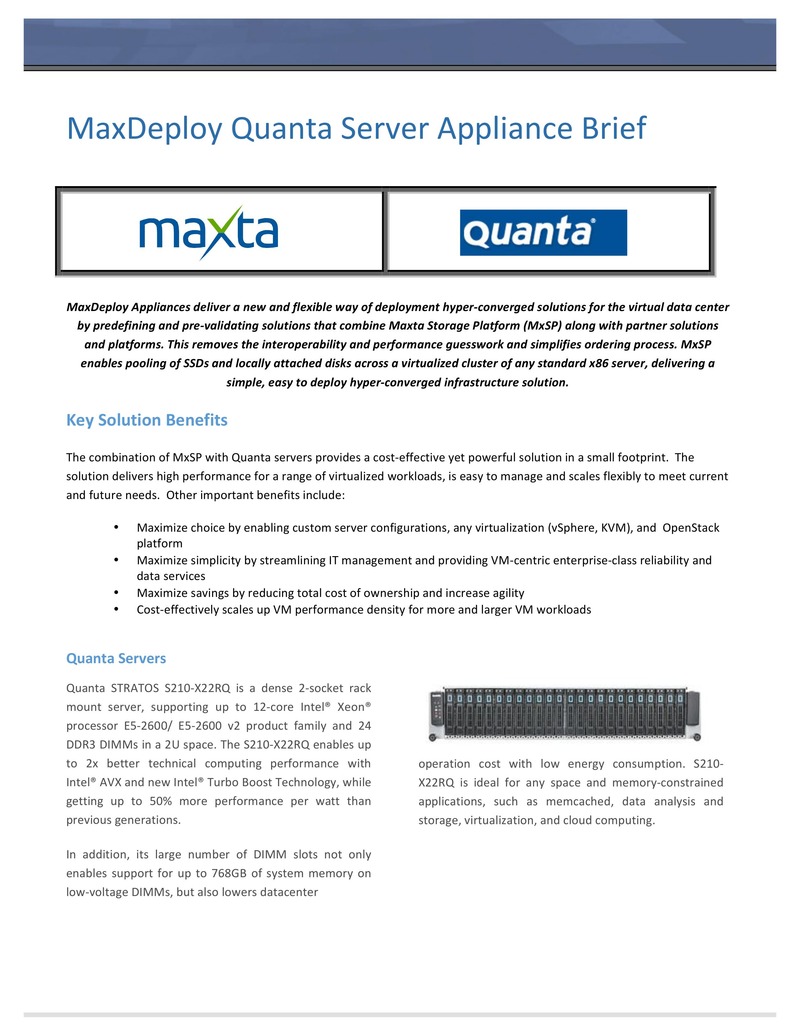 MaxDeploy Hyper-Converged Infrastructure with Quanta Server Appliances