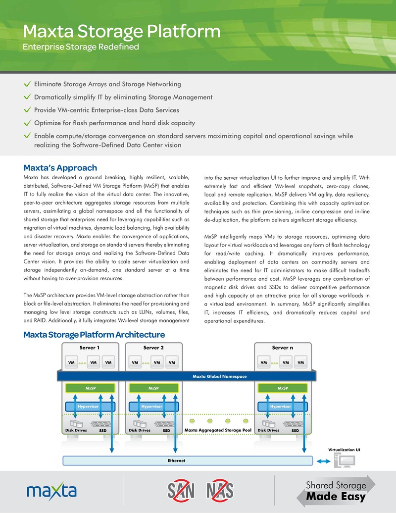 Maxta Storage Platform: Enterprise Storage Redefined